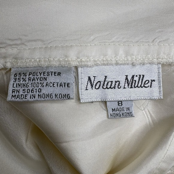 Nolan Miller 8 Ivory Cream Two Piece Pencil Skirt Strap Top Bridal Set VTG - Picture 9 of 13